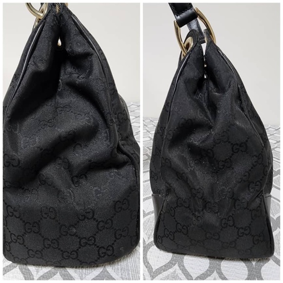 Authentic Gucci GG Canvas Leather 2way Shoulder Bag Black - Picture 8 of 12